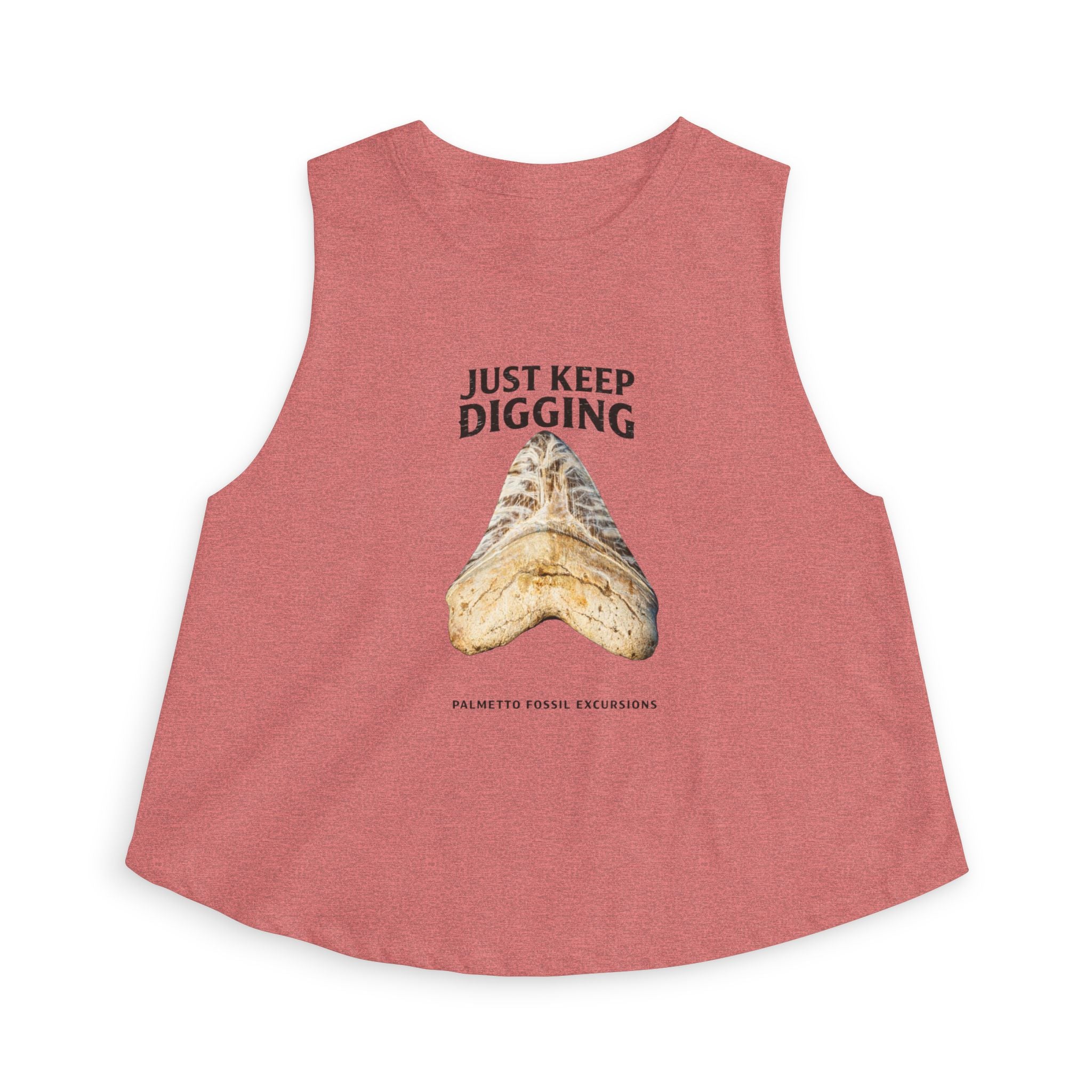 Just Keep Digging Shark Tooth Crop Top — Fossil Hunting Beach Tank