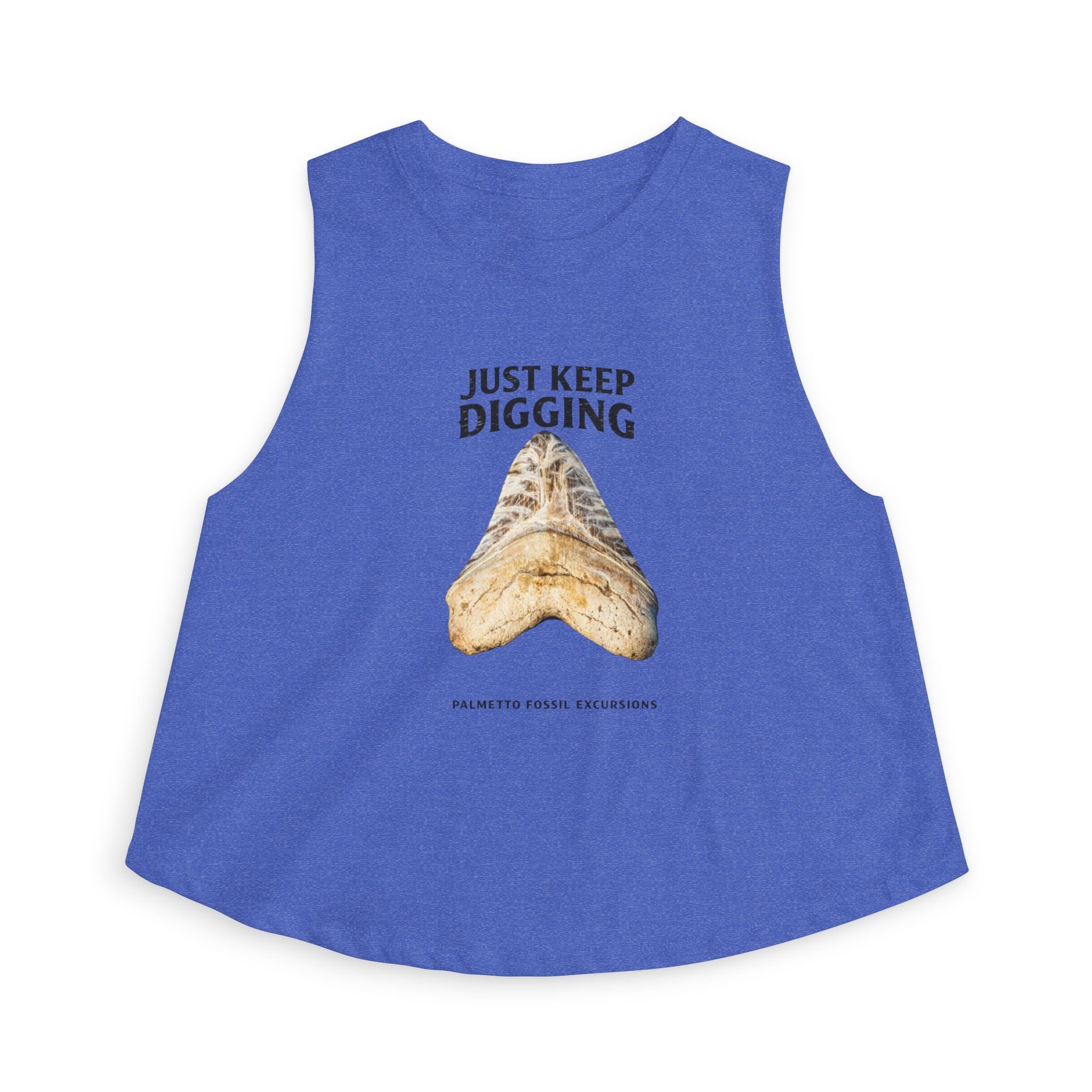 Just Keep Digging Shark Tooth Crop Top — Fossil Hunting Beach Tank